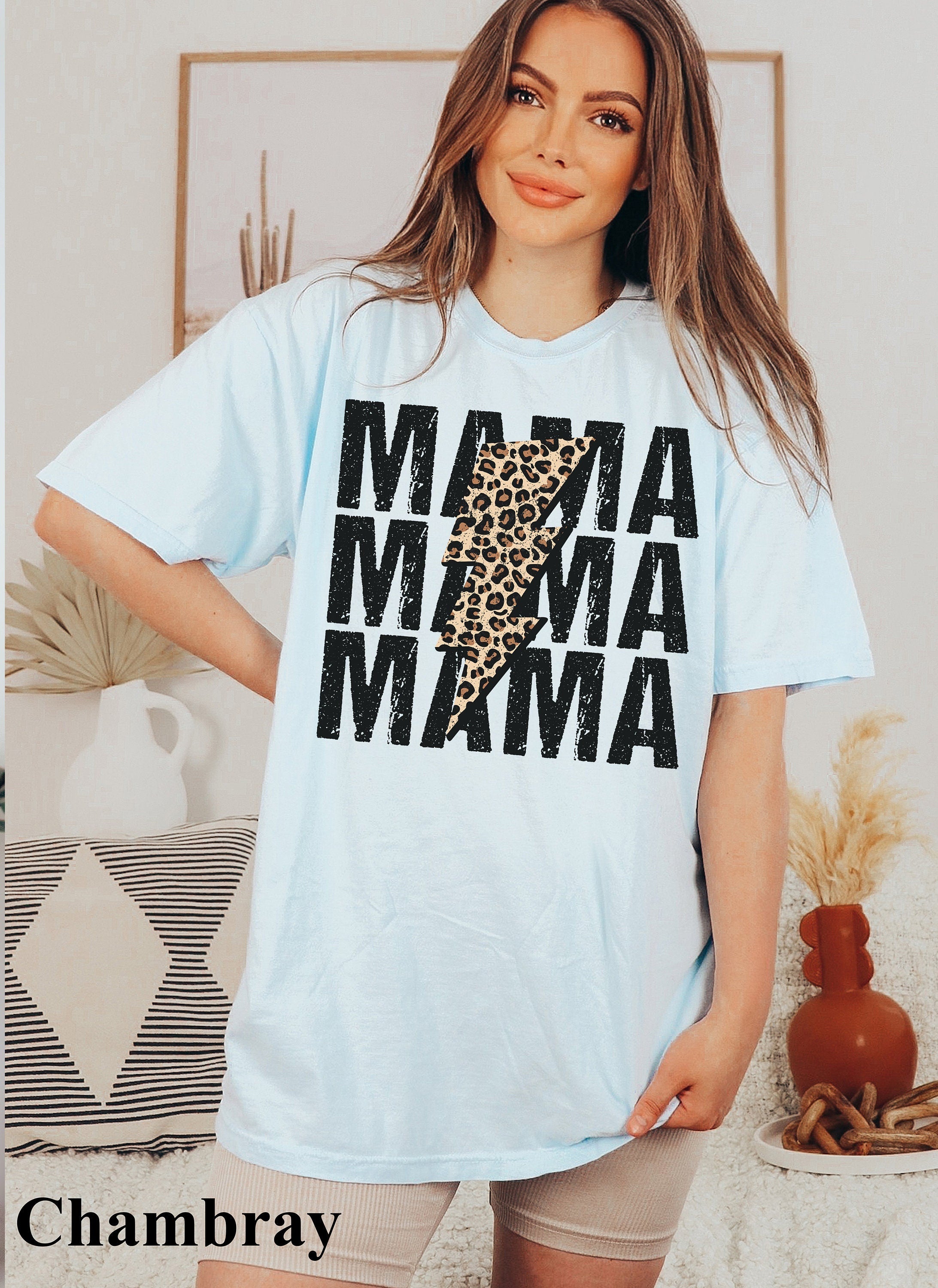 Mama Shirt, Leopard Mama Shirt, Mom Shirt, Mother's Day Shirt Gift For Mom, Mama Tshirt, Retro Mama Shirt, Funny Mama Tees, Unisex T-Shirt, Gifts For Mom Women From Daughter Son, Short Sleeve Tee Shirt