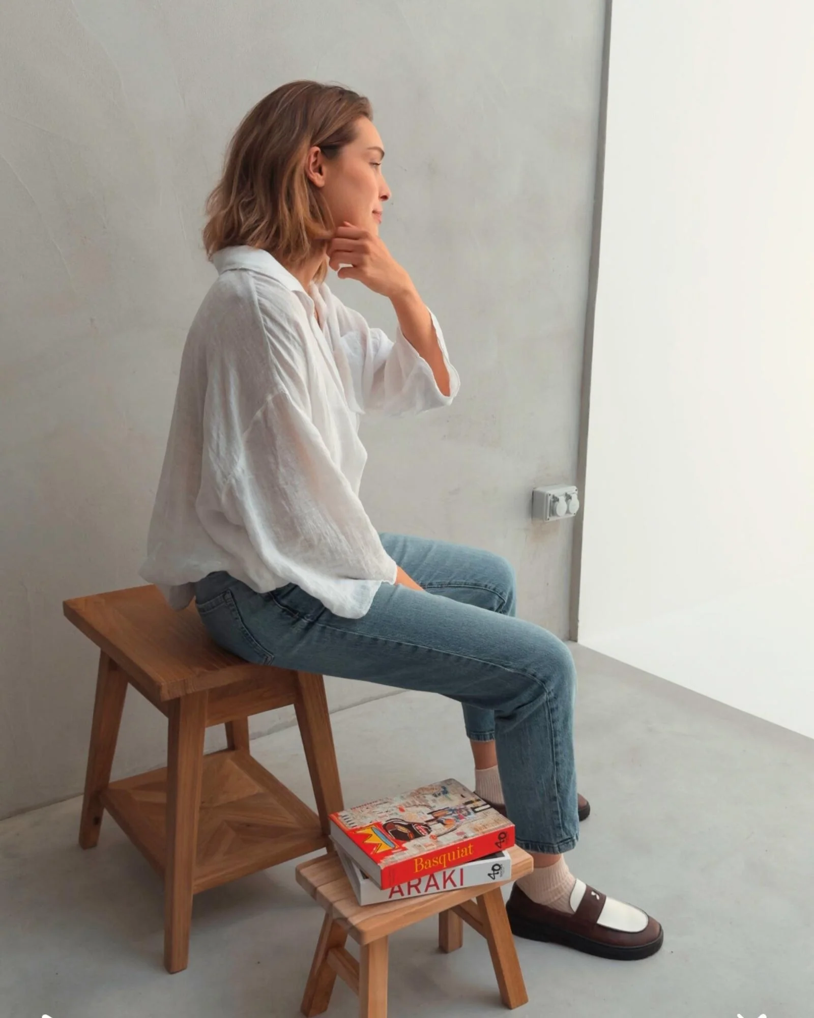 Brown and White Barefoot Loafer - Glow