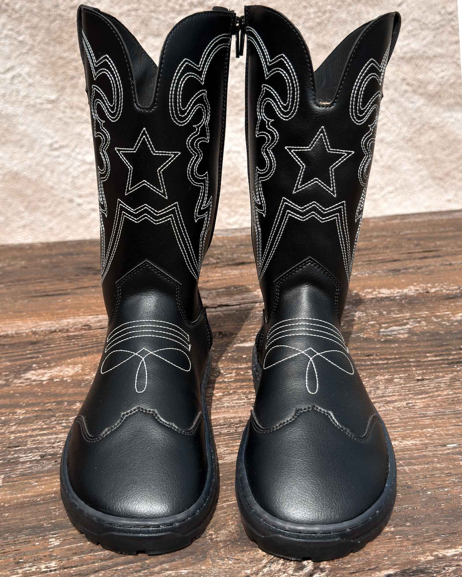 Black Cowboy Barefoot Boots - Dallas